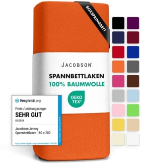 Jacobson Spannbettlaken BOXSPRING & ÜBERLÄNGE aus 100% Baumwolle, für hohe & lange Matratzen, Jersey Bettlaken 160 g/m², OEKO-TEX®
