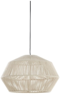 Light & Living Pendelleuchte DEYA, 1-flammig, Creme, Metall, Baumwollgarn, ohne Leuchtmittel, Ø 49 x H 30 cm