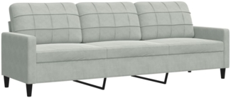 vidaXL 3-Sitzer-Sofa Hellgrau 210 cm Samt 4007644