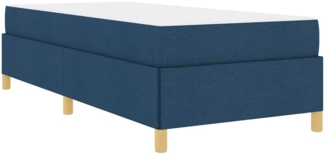 vidaXL Boxspringbett mit Matratze Blau und Weiß 90 x 200 cm Stoff 3398912
