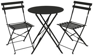 SVITA Balkonset BERLIN, (Set, 3-tlg, Bistro-Set), Tisch mit 2 Stühlen, Klappbar, Pflegeleicht, Witterungsbeständig