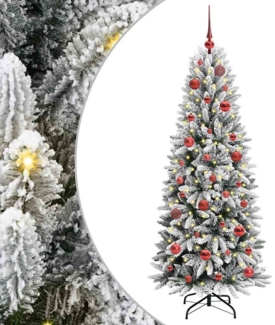vidaXL Künstlicher Weihnachtsbaum mit 150 LEDs Weiß 63 x 63 x 150 cm 3396033