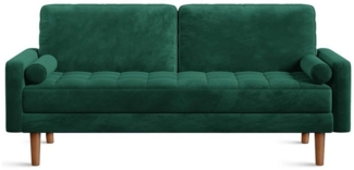 Vesgantti Sofa 2 Sitzer Sofa, Samt Couch mit 2 Wurfkissen 148x78x85cm für Wohnzimmer