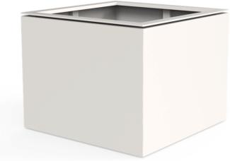 Dipott Pflanzgefäß Domus quadratisch Aluminium RAL 9016 verkehrsweiß Pflanzkübel 98x98x80 cm