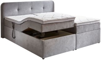 Motor-Boxspringbett Gabriella / Motor BXB Gabriola 1880 , Stoff , Grau , 190 x 104 x 213 cm