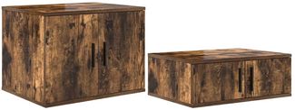 vidaXL Aufbewahrungsschrank 2 pcs Geräucherte Eiche 127 x 41 x 40 cm 866655