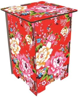 Werkhaus Hocker Kinderhocker Beistelltisch Tisch Schemel Rot Blumen SH8103