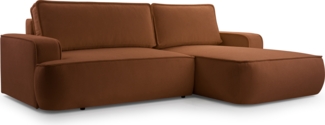 AX LIVING Ablia Sofa L Form mit Schlaffunktion Ziegelrot 267 cm R