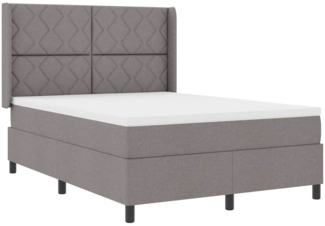 vidaXL Boxspringbett mit Matratze Taupe 140 x 190 cm Stoff 3341704