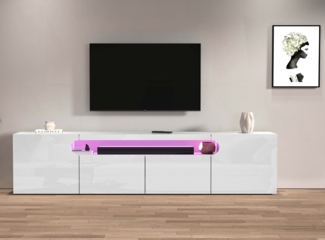 INOSIGN Lowboard REAL TV-Möbel, 240 cm breit, 40/60 cm hoch, Hochglanz oder matt, Mit 4 Türen, davon 2 abgerundet, die ein ovales offenes Fach bilden