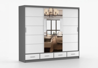 imoebel24 Schwebetürenschrank FLORENCE 250 cm - Weiss