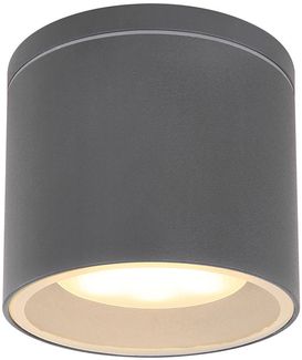 Außenleuchte Deckenlampe, anthrazit, Glas, IP44, D 10,8 cm
