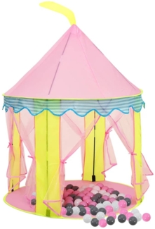 vidaXL Kinder-Spielzelt mit 250 Bällen, Stoff rosa, 100 x 100 x 127 cm