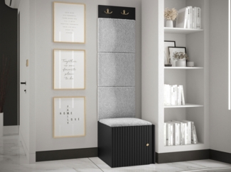 Mirjan24 Garderoben-Set Kirtan Slim XXII, grau, Schwarz