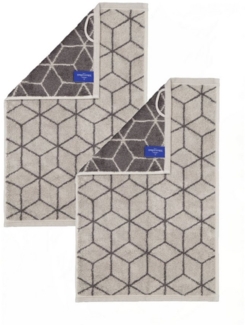 Villeroy & Boch Handtuch 2 Stück Villeroy & Boch Gästetuch Coordinates 2557-77 stone 30x50, Walkfrottier (Spar-Set, 2-St), 100% Baumwolle