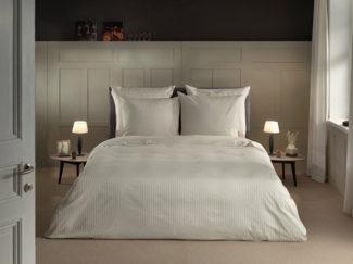 Heckett and Lane Bettwäsche Banda, Mako-Satin, 2 teilig, hochwertiges Mako-Satin, Streifen Satin, Bettwäsche ab 135x200 cm.