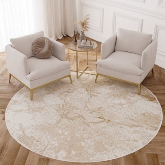 Tapiso Teppich CRYSTAL, rund, Höhe: 8 mm, Wohnzimmer, Schlafzimmer, modern Design