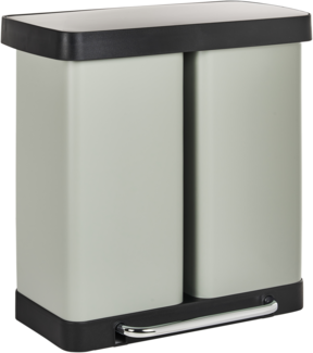 Doppel-Tretmülleimer 60 L ECOSORT Metall Hellgrün