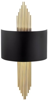 Wandleuchte SANGARIUS - Metall - B. 22 x H. 75 cm - Schwarz & Goldfarben