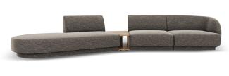 Micadoni Modulares Sofa Miley 4-Sitzer mit 1 Armlehne Links Chenille Grau