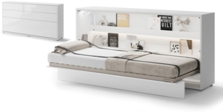 Compleo Schrankbett Horizontal Wandklappbett Lenart Bed Concept Schrankklappbett (mit LED)