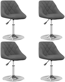 vidaXL Esszimmerstühle 4 Stk. Drehbar Dunkelgrau Samt [3088759]