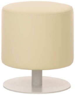 Sitzhocker - Max - Hocker Rundhocker Kunstleder Creme 38x38 cm