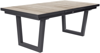 Gartentisch Kentucky Ausziehtisch mit Synchronauszug 200/260 x 100 x 75 cm V-Fuß Keramik Braun