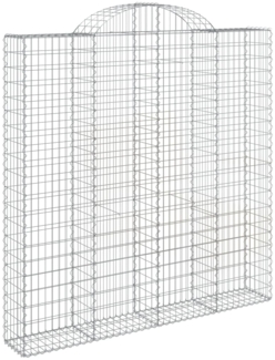 vidaXL Gabione mit Hochbogen 200x30x200/220 cm Verzinktes Eisen 153490