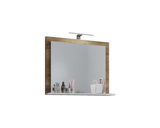 VCM Badmöbel Spiegel Lendas 916698 Honig-Eiche / Weiß H. 55 x B. 60 x T. 17 cm