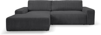 WERK2 Ecksofa Hugo-L L-Form, Design Ecksofa in Cord mit Schlaffunktion & Bettkasten