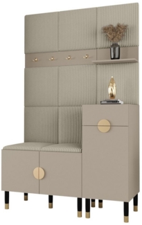 ABIKS MÖBEL Kompaktgarderobe PALERMO Set 5 Garderobe mit gepolsterten Paneelen, Industriell Design