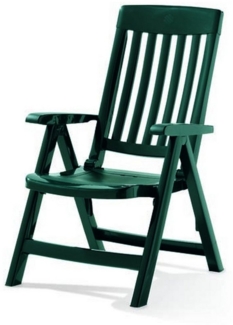 Sieger Palma Klappsessel 4 fach verstellbar, Vollkunststoff Smaragdgrün 62 x 105 x 67 cm