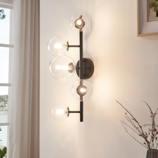 Wandleuchte Makkor Metall und Glas 62x35x24 cm Schwarz [lux. pro]