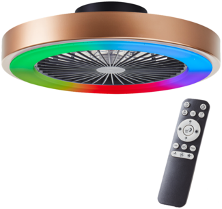 Brilliant LED Deckenventilator mit Beleuchtung – RGB & CCT, dimmbar, Ø 49 cm, inkl. Fernbedienung
