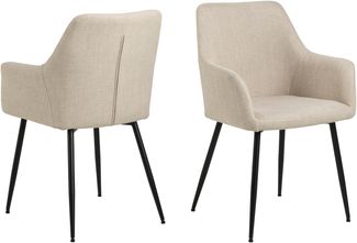 Esszimmerstuhl >Lizzy< in Beige, Stoff - 59x85x59cm (BxHxT)