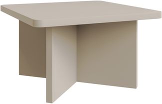 Selsey 'Qubeo' Couchtisch 60 cm, quadratisch mit Kreuzgestell, Kaschmirgrau