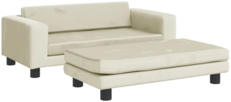 vidaXL Kindersofa mit Hocker Creme 100x50x30 cm Samt 3196413