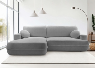 AX LIVING Hellgrau Ecksofa mit Schlaffunktion Peoni 267 cm modern L