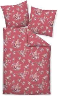 Janine Milano Mako-Satin Bettwäsche 155x220 Blütenstrauß koralle 45034-01