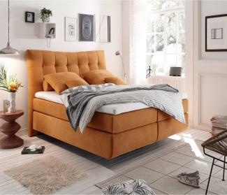 Boxspringbett 180x200 cm MALIBU-09 in Soro 41 safran