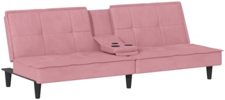vidaXL Schlafsofa mit Getränkehaltern Rosa Samt 351923