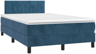 vidaXL Boxspringbett mit Matratze Dunkelblau 120x190 cm Samt 3269853