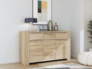 FORTE Calpe Sideboard, Holzwerkstoff, Beige, 143,8 x 86,6 x 41,3 cm