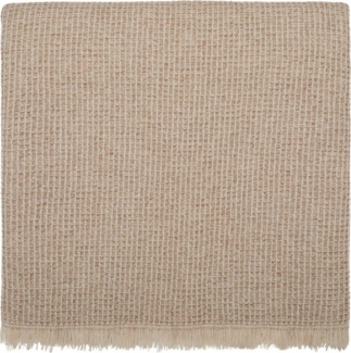 Wolldecke Merinowolldecke Raiana I 100% Wolle (Merino), Urbanara, Waffeldecke in zwei Farben mit dezenter Fransenkante