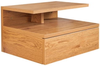 riess-ambiente Nachttisch FLOATING 35cm natur · hängendes Regal mit Schublade · Wildeiche-Design (Einzelartikel, 1-St), Nachtschrank · 1 Ablageboden & 1 Schublade · schwebend · Wohnzimmer