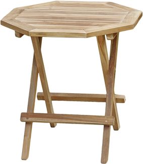 Gartentisch NELLA achteckig - Teak, Teakbraun, 50 x 50 x 50 cm | Garten Beistelltisch Wetterfest Outdoor Tisch
