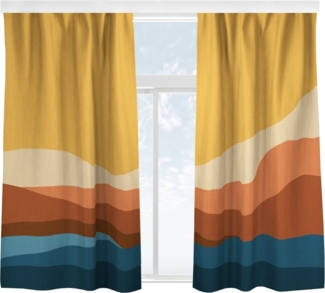 Bilderdepot24 Vorhang Gardine Kunst Natur Wüste Sonnenuntergang Türvorhang Raumteiler (2 St), Multifunktionsband, blickdicht, Samt, Schiebegardinen Jugendzimmer Küche Schlafzimmer Schiebevorhang