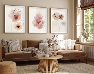 Wallity Leinwandbild Painting: 100% MDF (Thickness: 3 mm), 20 x 30 cm (3 Pieces) E1498, (3 St)