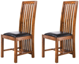 Massivmoebel24 Holzstuhl OXFORD, Stuhl Akazie 43 x 50 x 109 honig lackiert OXFORD # 029 - 2er Set